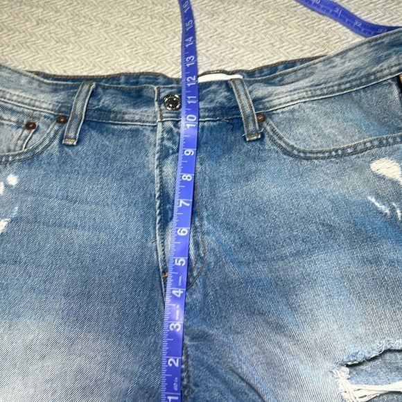 Jack and Jones Blue and Black Jean Shorts Distressed Style - Picture 7 of 10